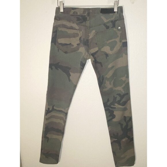 Baldwin The Andi Boyfriend Jeans SZ 24 Camouflauge Green Brown Black USA Made - Picture 5 of 7